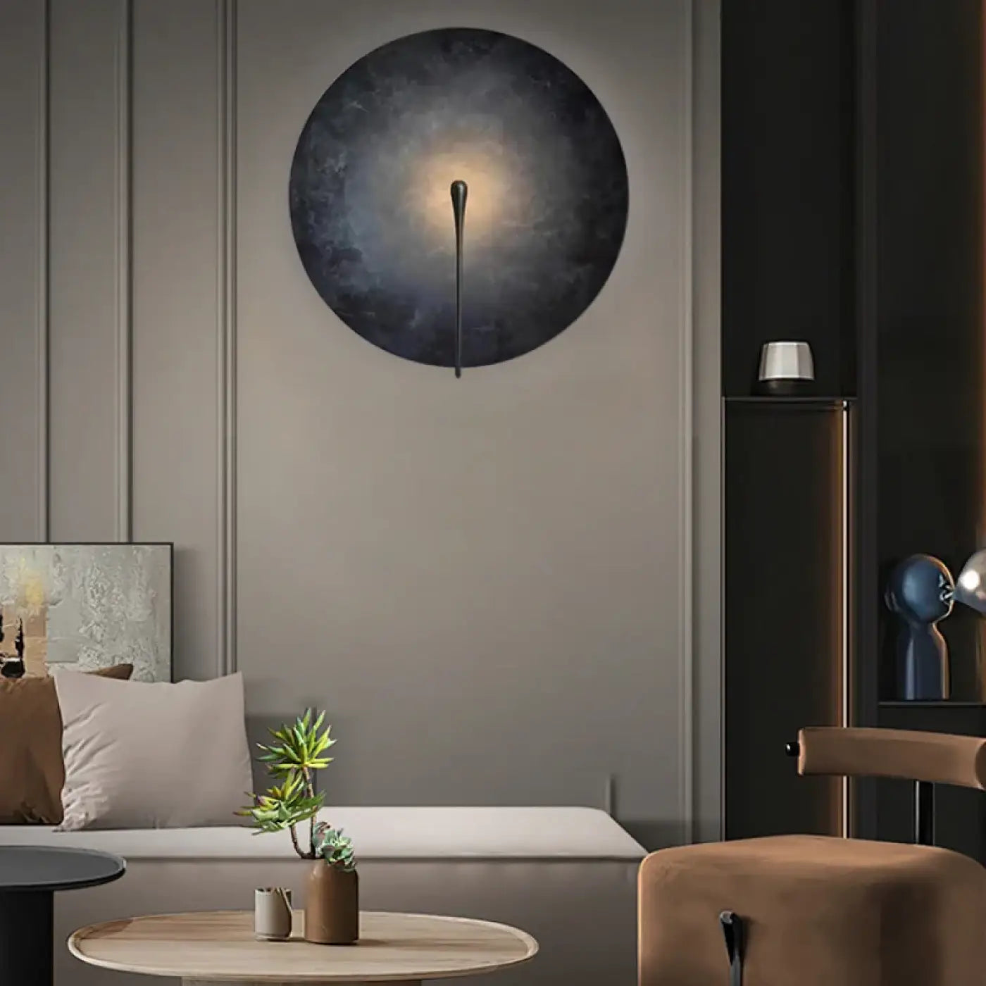 Applique murale LED aluminium teinté ronde IP65 — vue 1