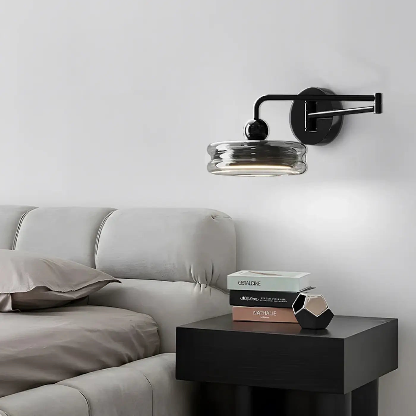 Applique murale LED argentée en aluminium et acrylique — vue 5