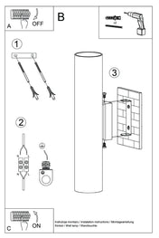 Applique murale LED beige 2 lumières en acier tubulaire — vue 13