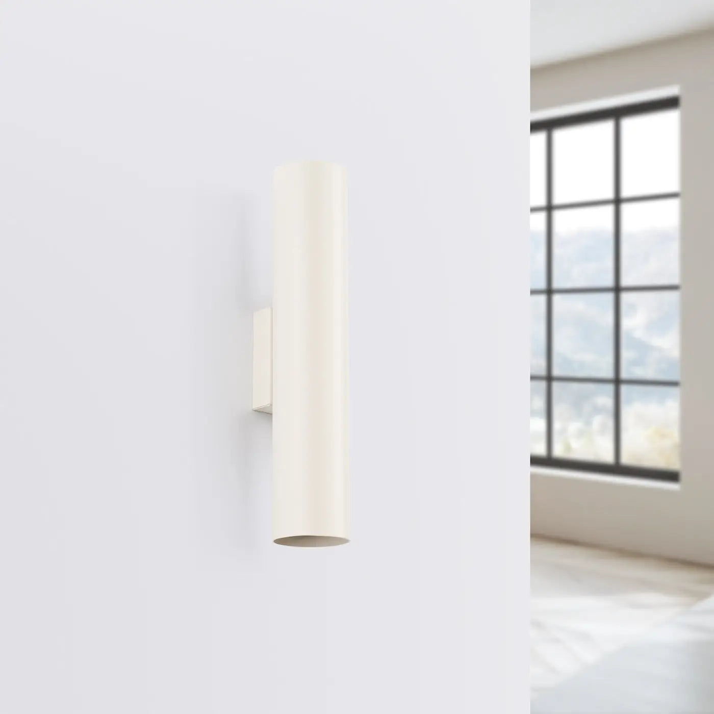 Applique murale LED beige 2 lumières en acier tubulaire — vue 2