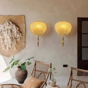 Applique murale LED beige abat-jour tissu pour tête de lit — vue 4