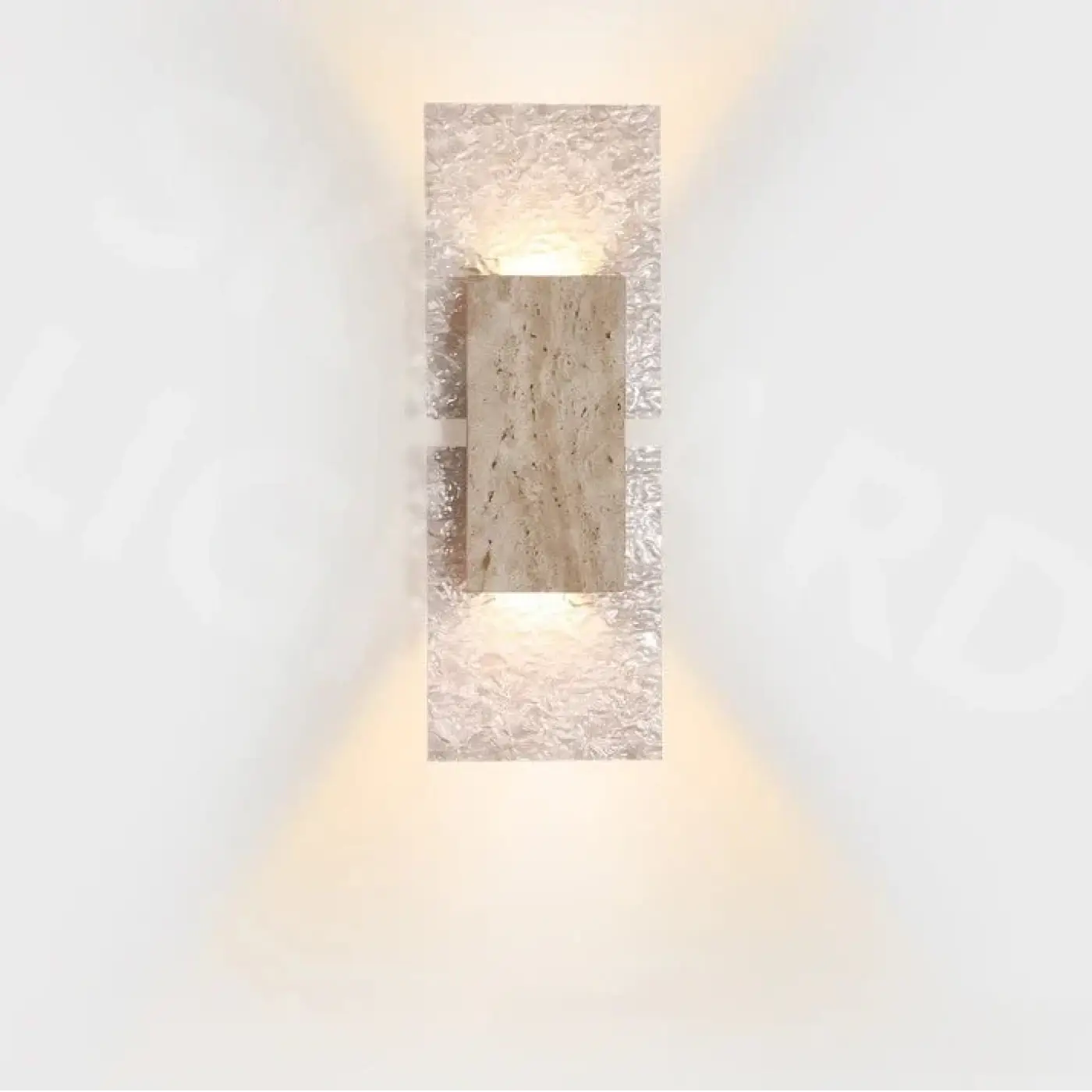 Applique murale LED beige en acrylique et métal design — vue 1