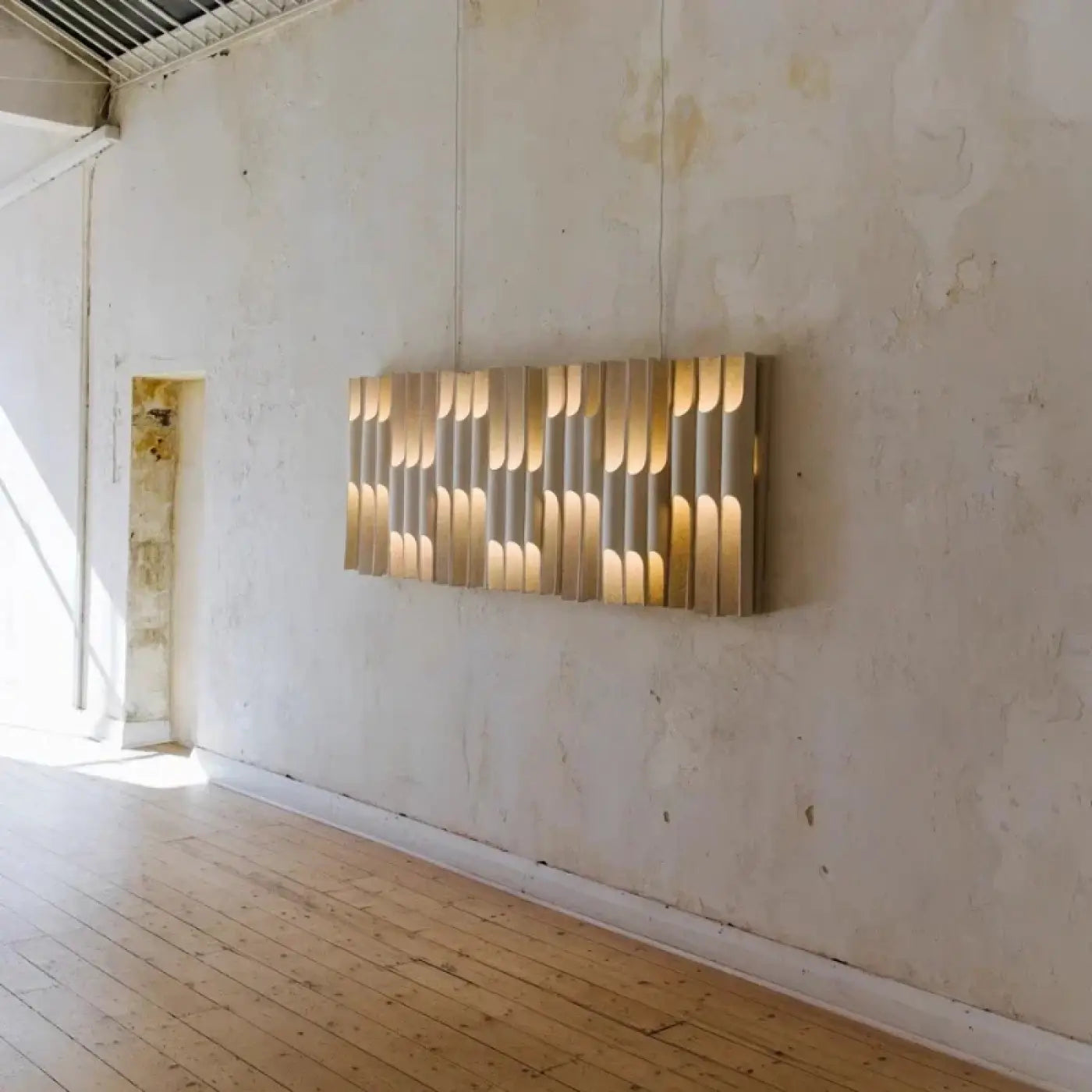 Applique murale LED beige en aluminium et verre — vue 3