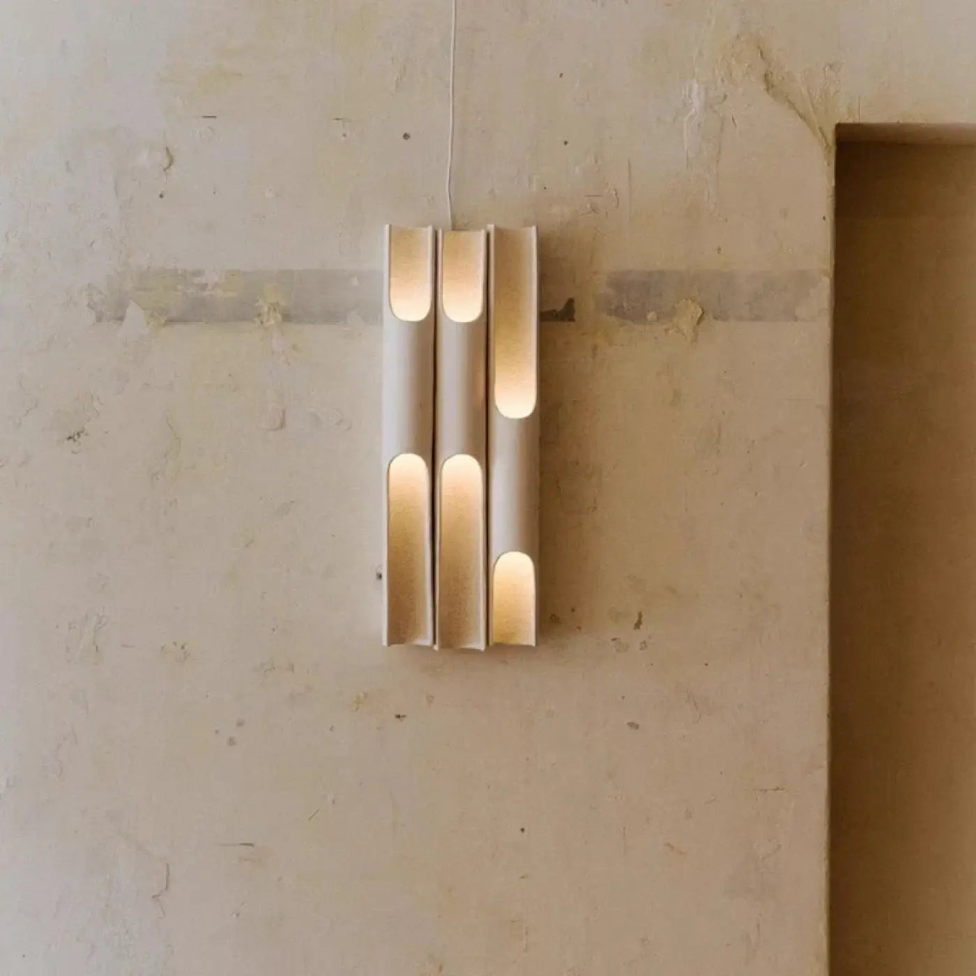Applique murale LED beige en aluminium et verre — vue 9