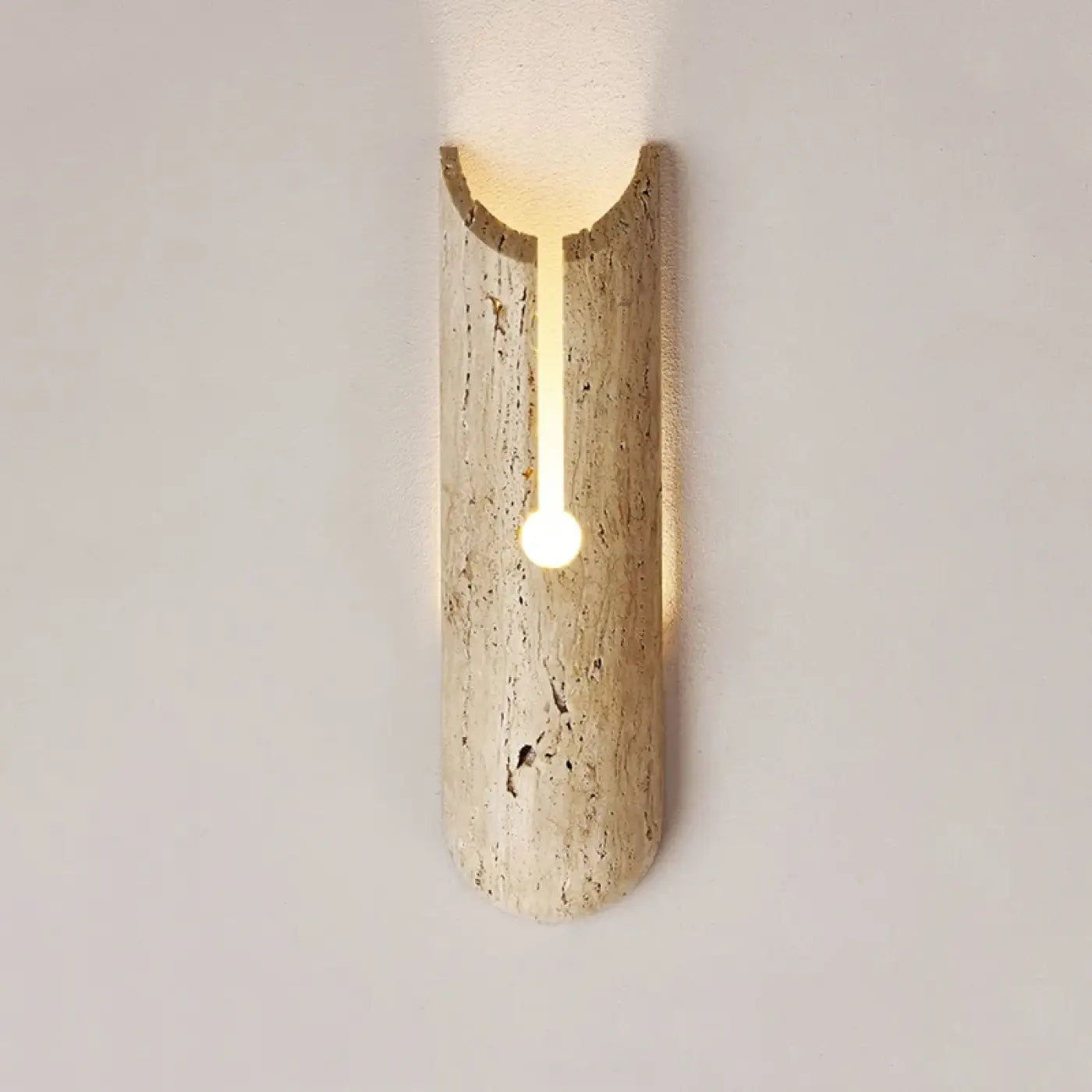 Applique murale LED beige en pierre à éclairage indirect — vue 1