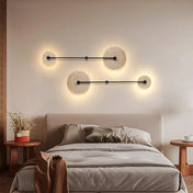 Applique murale LED beige en pierre et métal à 2 lumières — vue 3