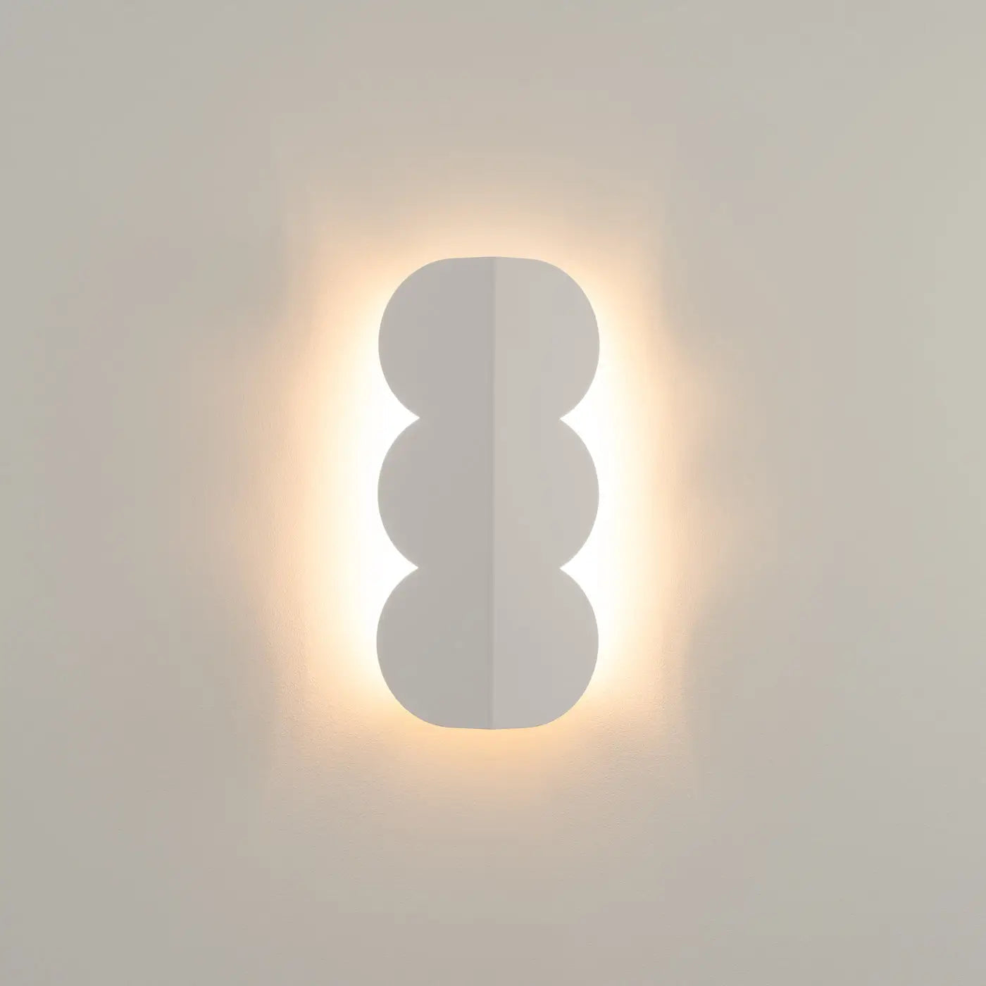 Applique murale LED beige en résine design biscuit — vue 1