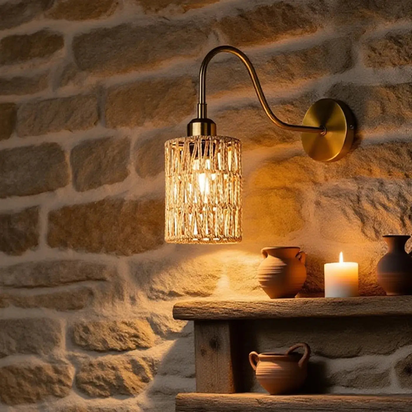 Applique murale LED beige et ambrée en verre élancée — vue 2