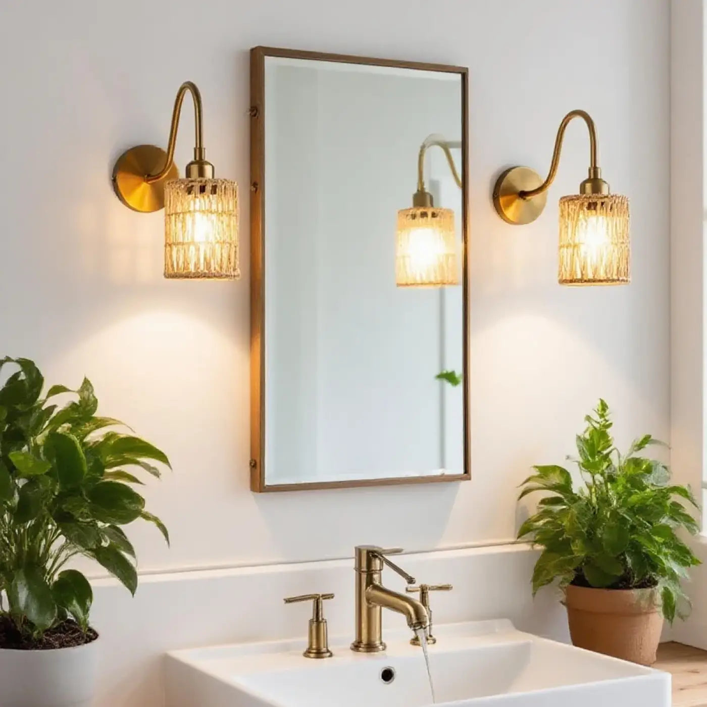 Applique murale LED beige et ambrée en verre élancée — vue 4