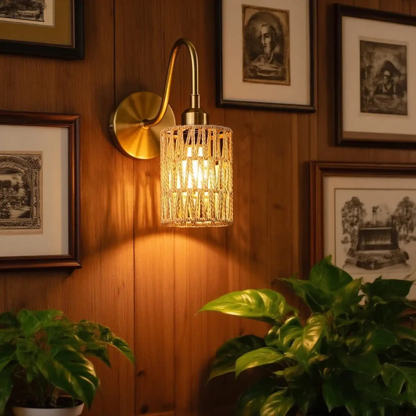 Applique murale LED beige et ambrée en verre élancée — vue 5
