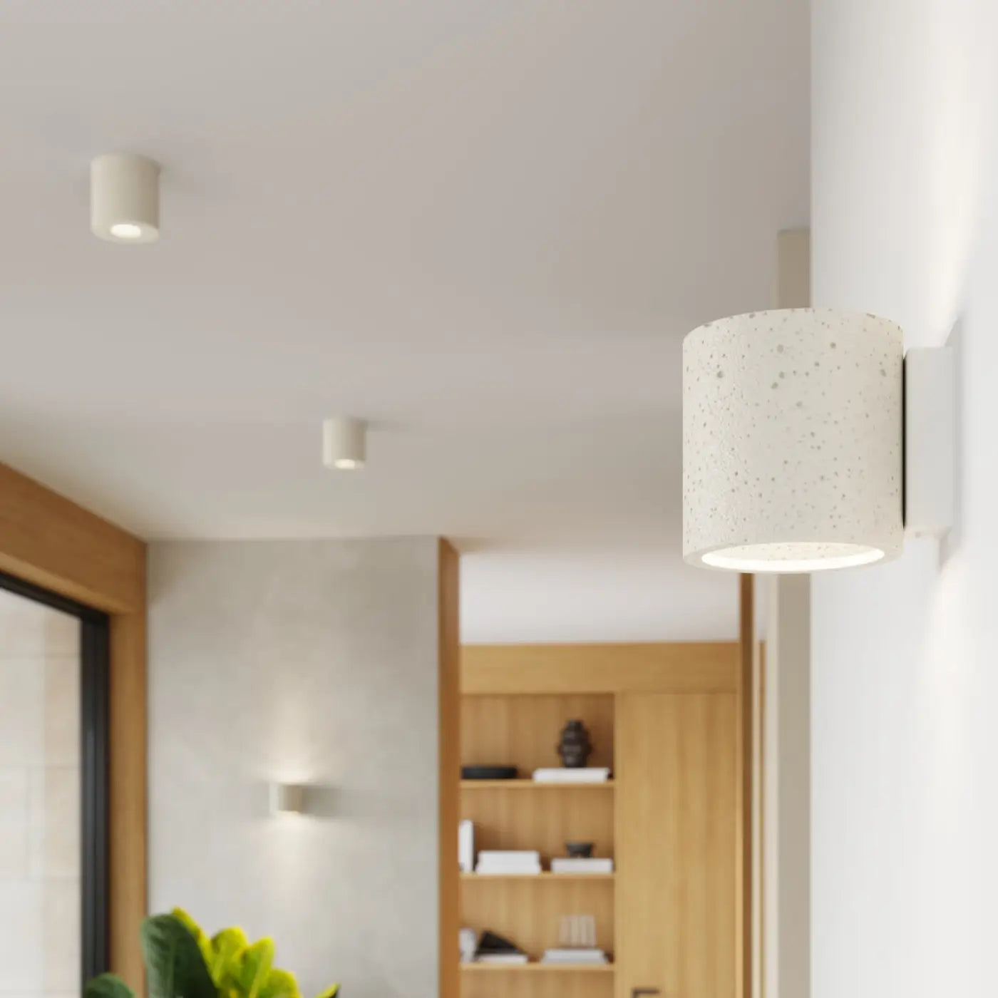 Applique murale LED béton beige cylindrique scandinave — vue 10