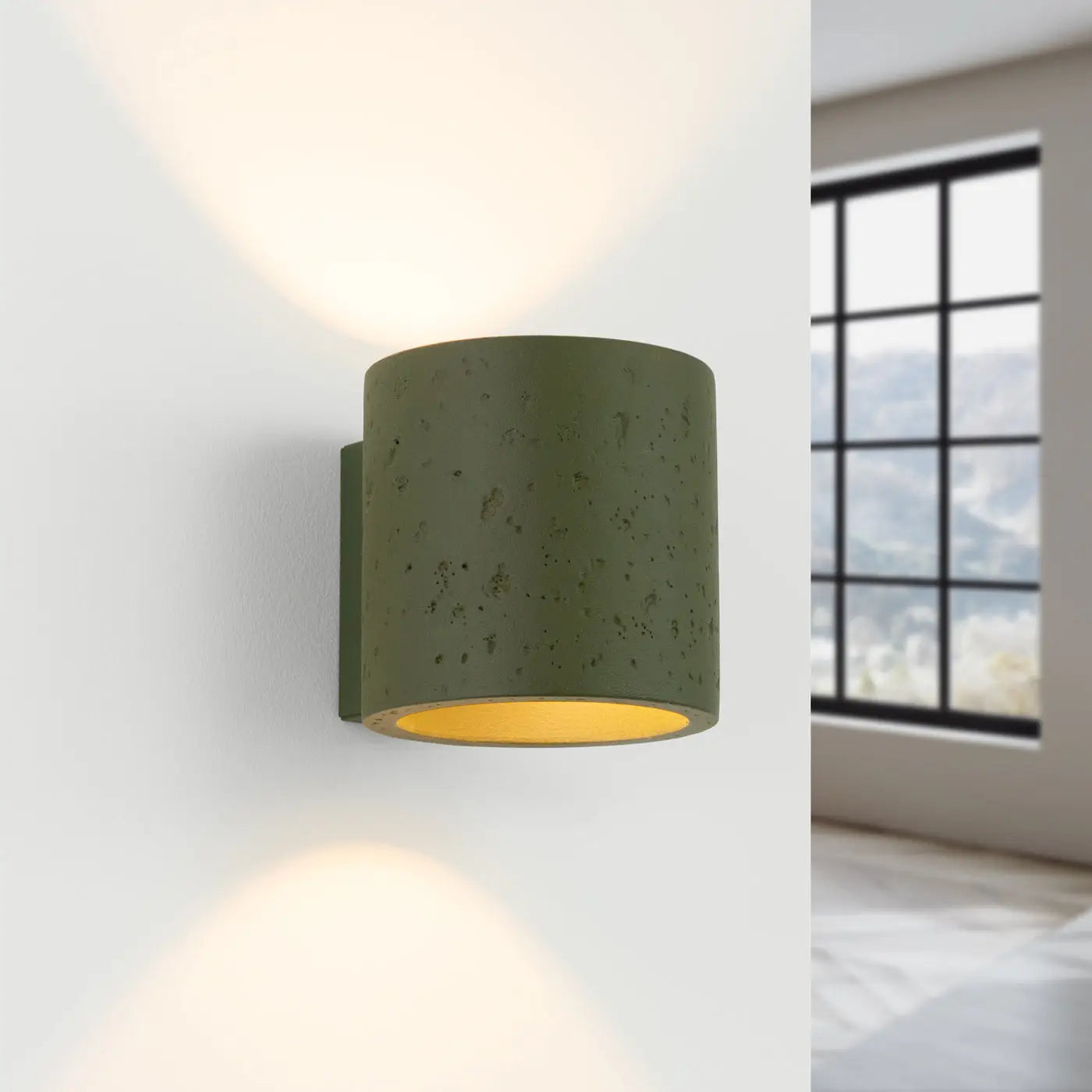 Applique murale LED béton vert olive design minimaliste — vue 1