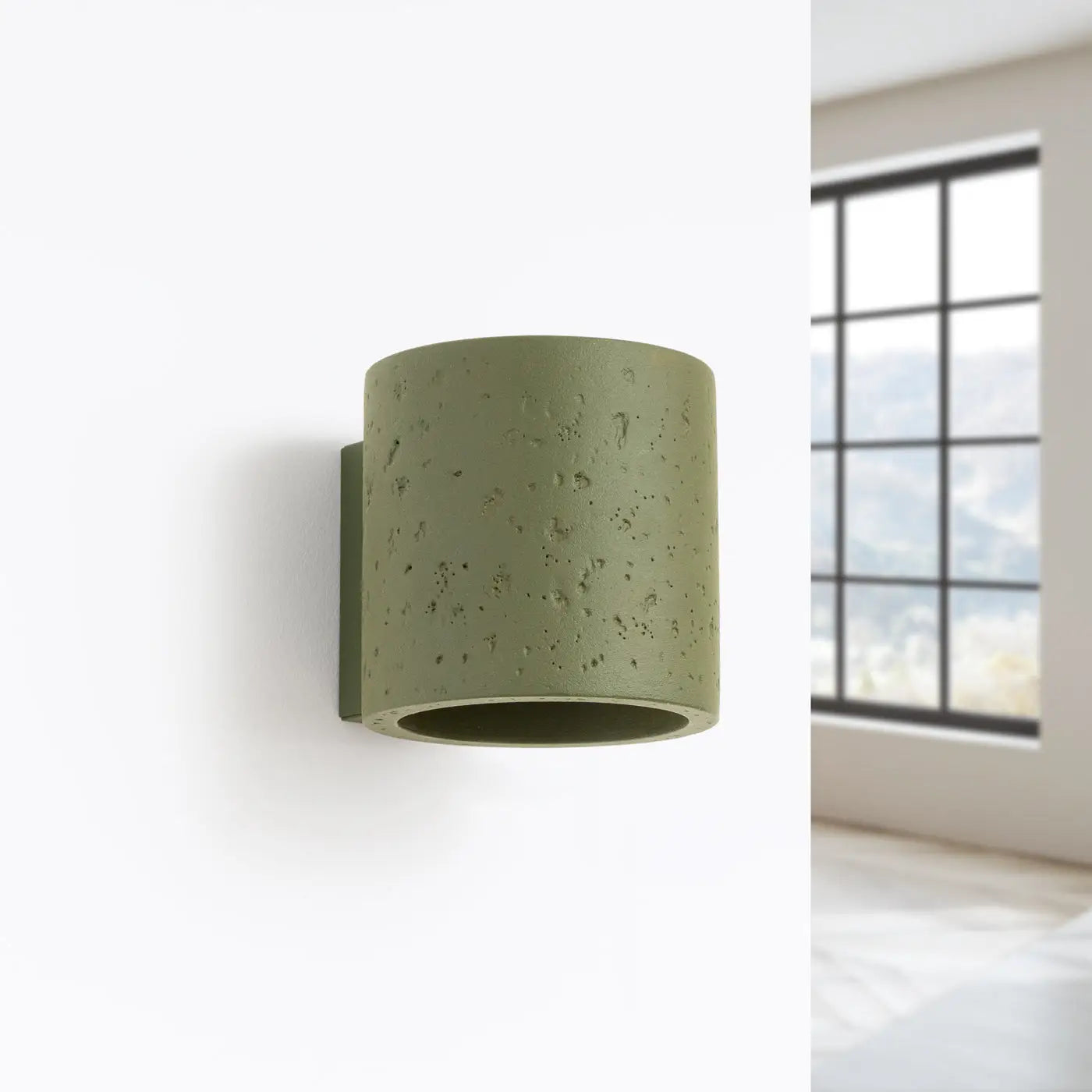 Applique murale LED béton vert olive design minimaliste — vue 3