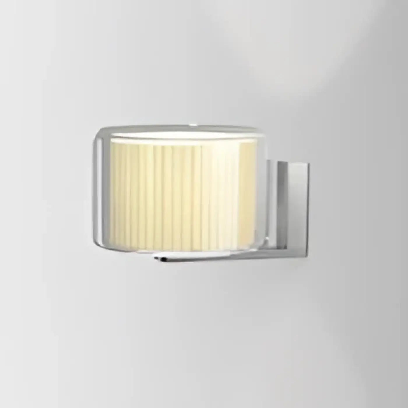 Applique murale LED blanche abat-jour tissu et verre — vue 2