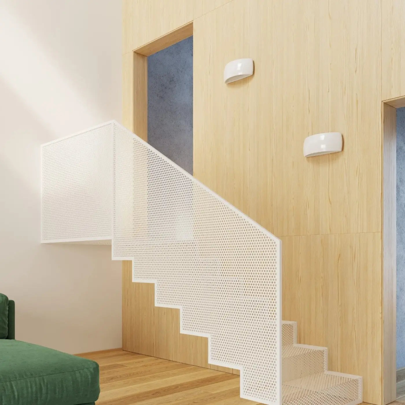 Applique murale LED blanche céramique et verre scandinave — vue 5