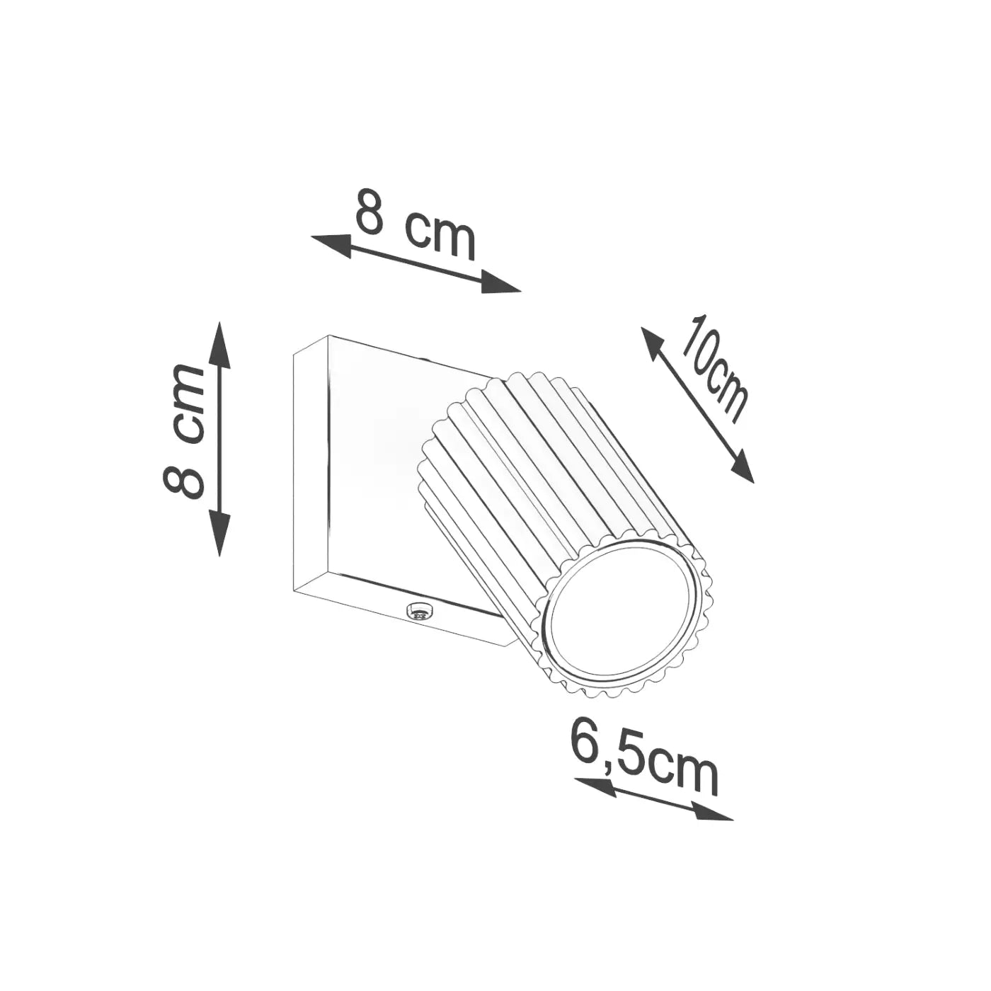 Applique murale LED blanche cylindrique en aluminium GU10 — vue 10