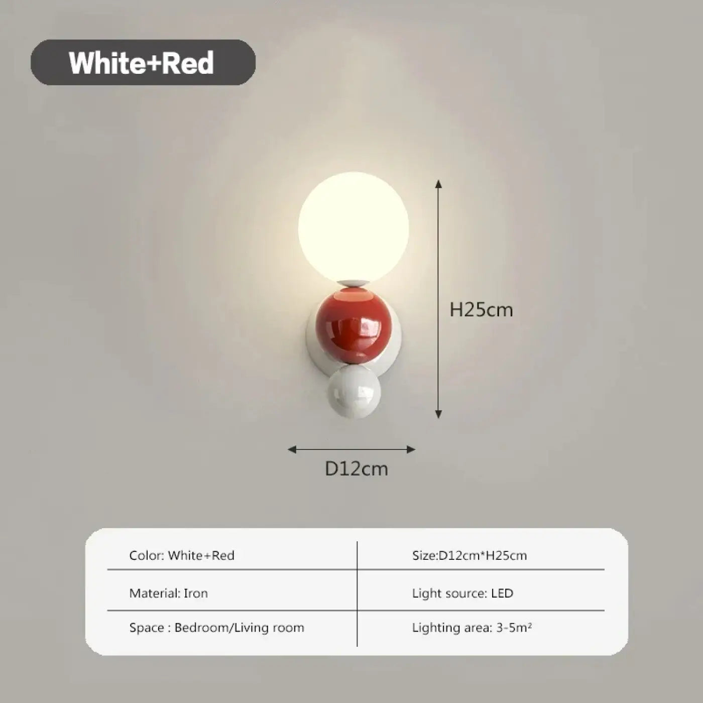 Applique murale LED blanche cylindrique pour couloir — vue 6