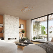 Applique murale LED blanche en acier et bois naturel — vue 11