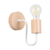 Applique murale LED blanche en acier et bois naturel — vue 3