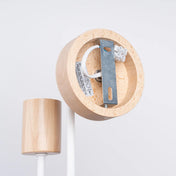 Applique murale LED blanche en acier et bois naturel — vue 4