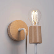 Applique murale LED blanche en acier et bois naturel — vue 7