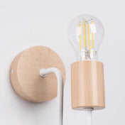 Applique murale LED blanche en acier et bois naturel — vue 8