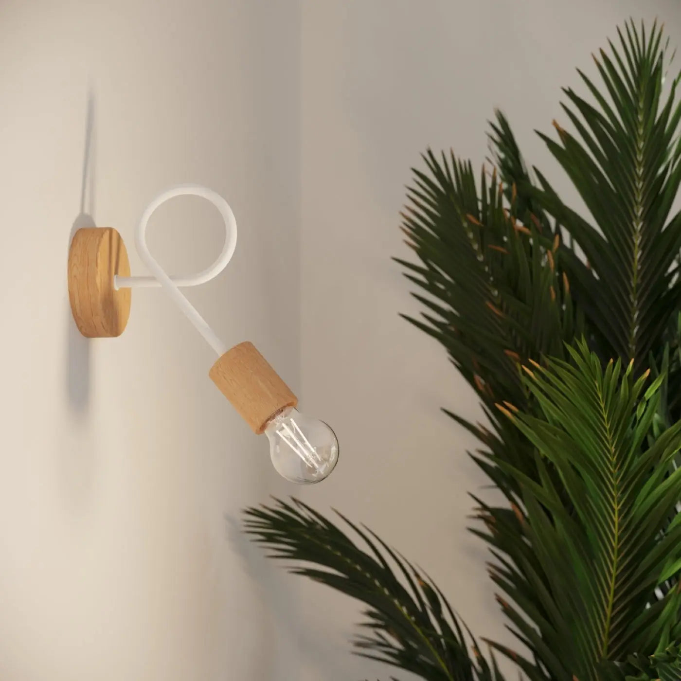 Applique murale LED blanche en bois et métal blanc chaud — vue 12
