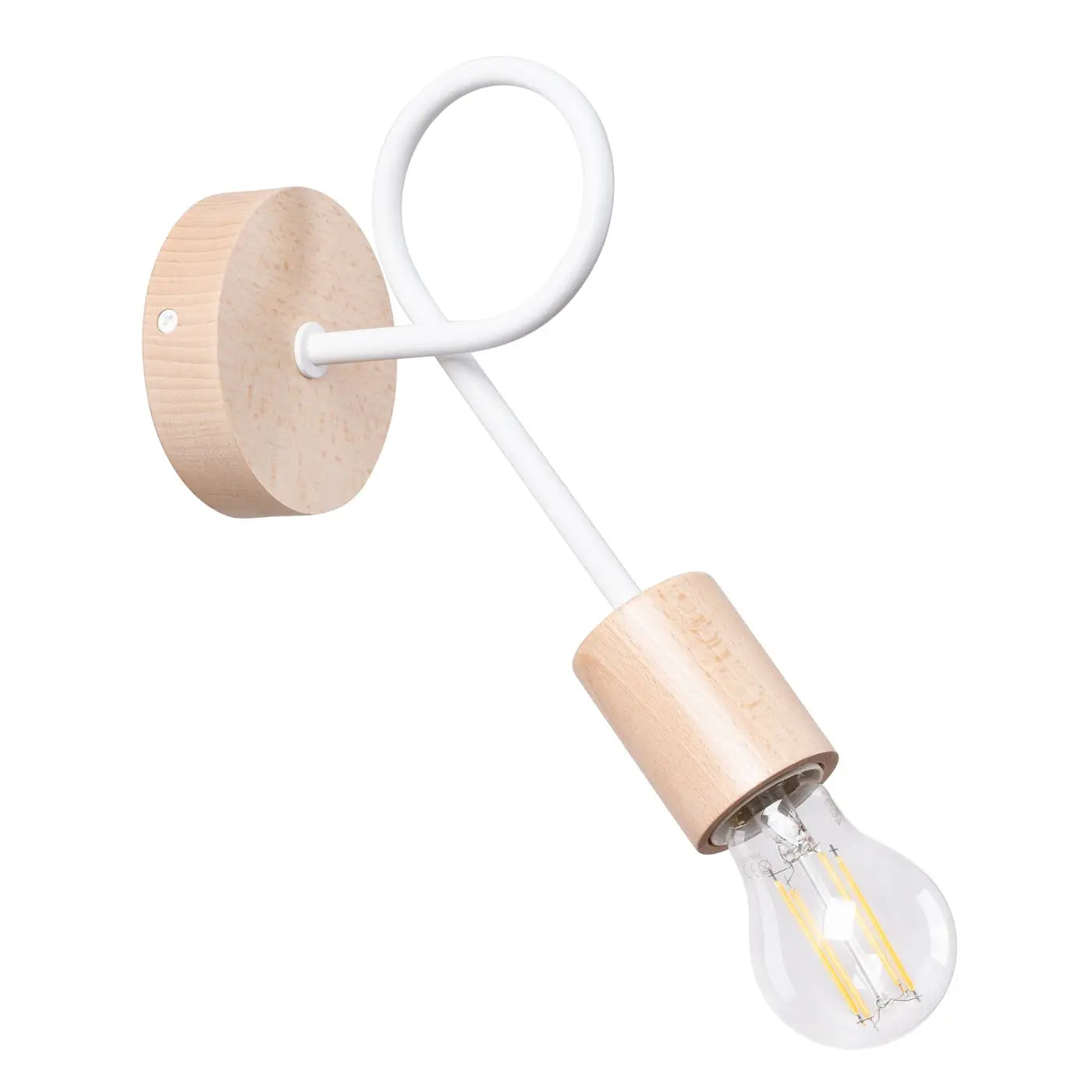 Applique murale LED blanche en bois et métal blanc chaud — vue 9