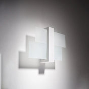 Applique murale LED blanche en bois et verre scandinave — vue 2