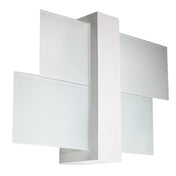 Applique murale LED blanche en bois et verre scandinave — vue 3