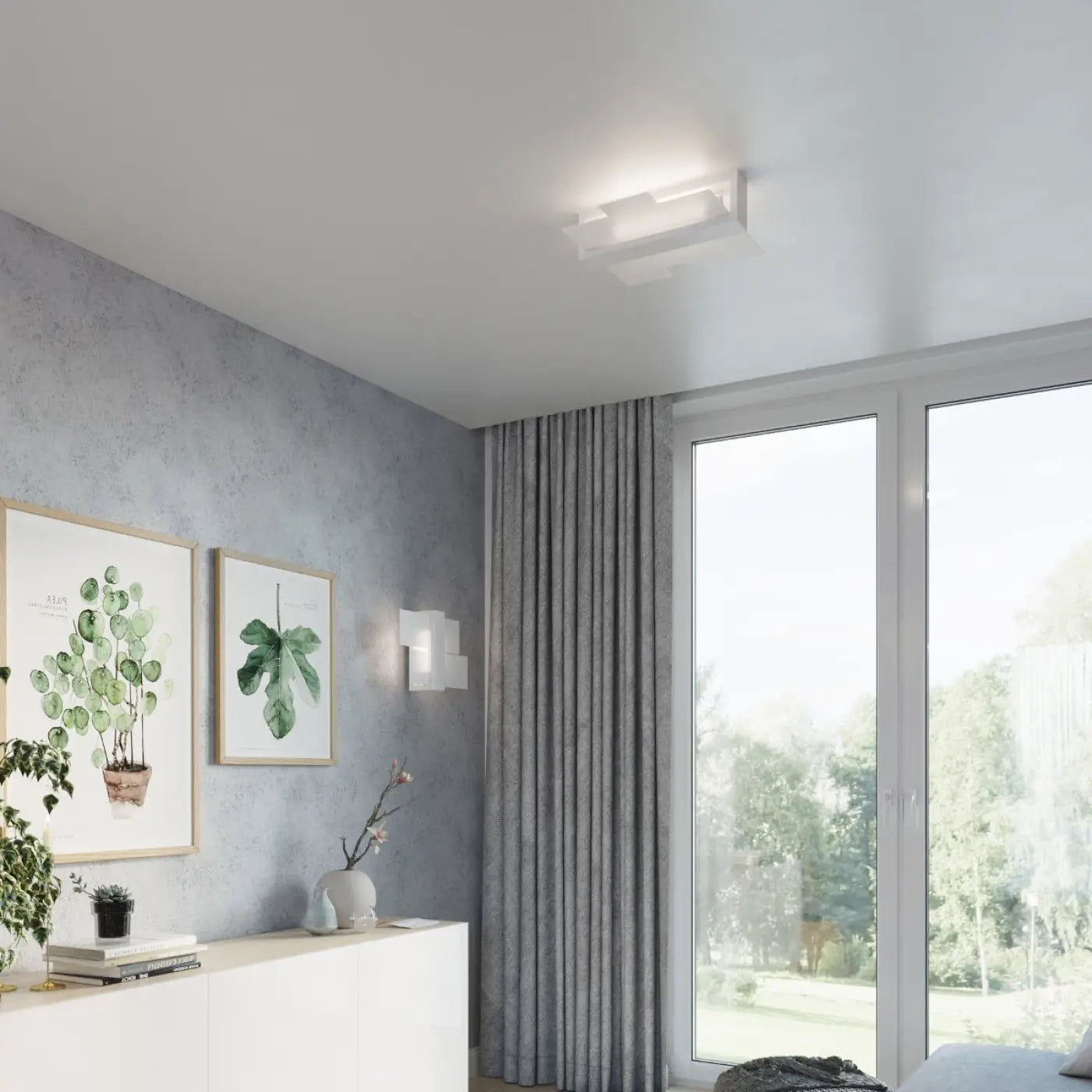 Applique murale LED blanche en bois et verre scandinave — vue 5