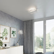 Applique murale LED blanche en bois et verre scandinave — vue 5