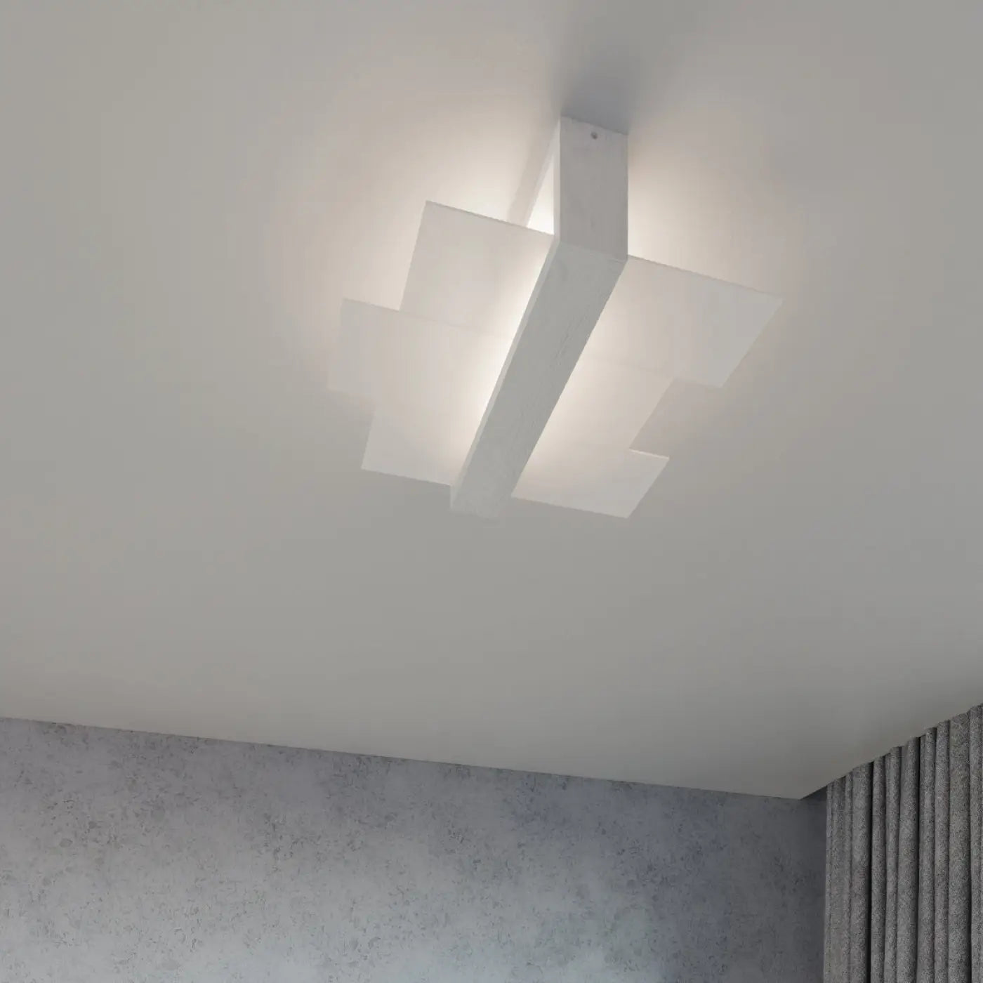 Applique murale LED blanche en bois et verre scandinave — vue 6