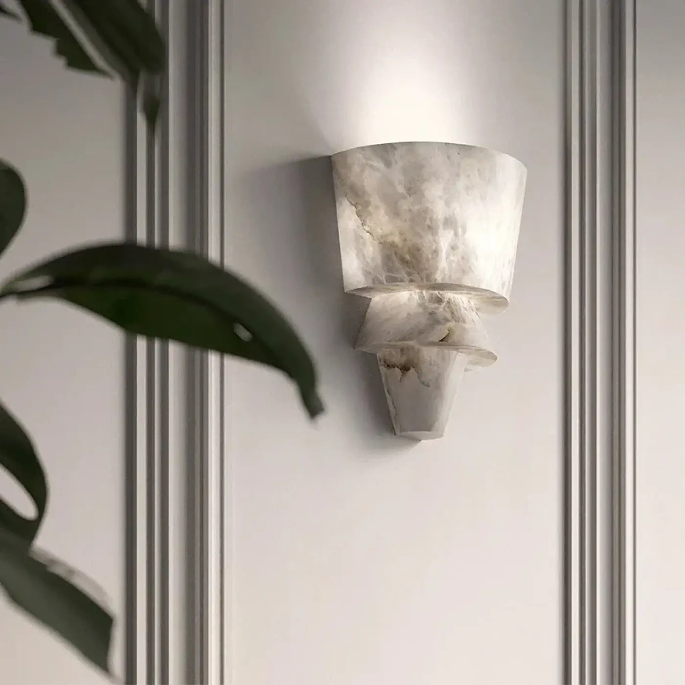 Applique murale LED blanche en marbre sculptural moderne — vue 6