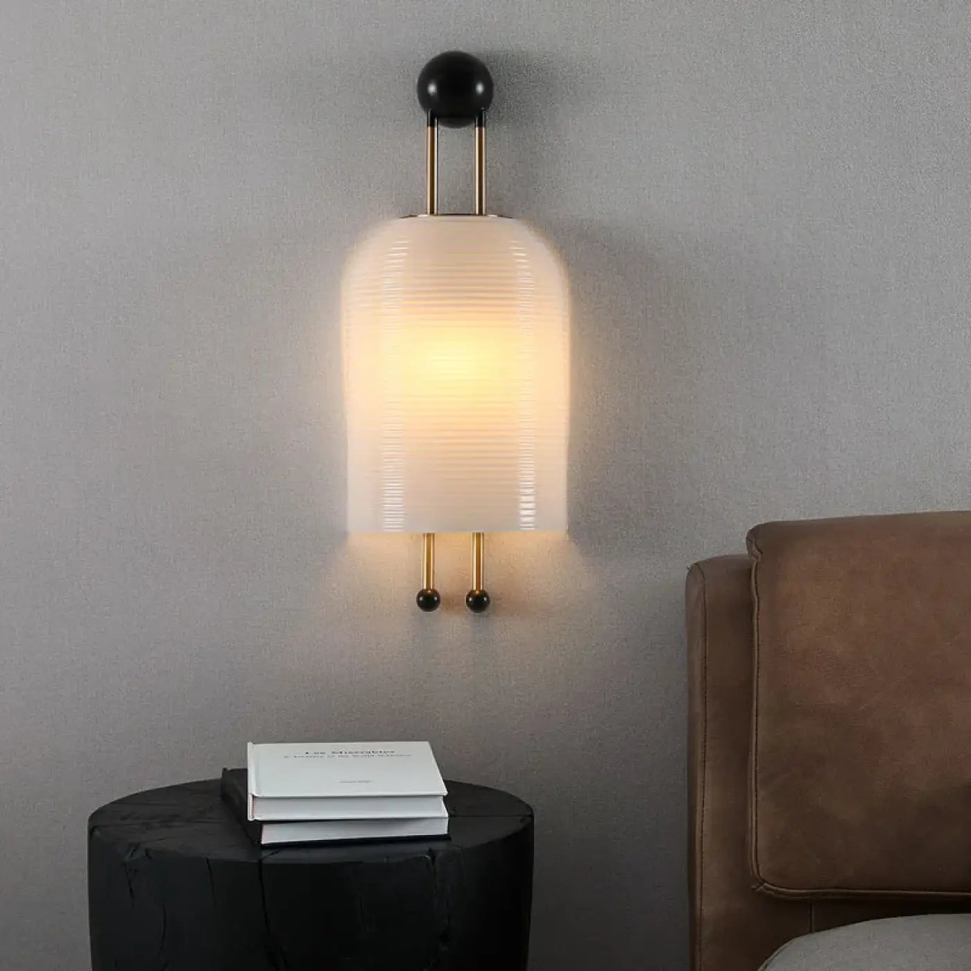 Applique murale LED blanche en verre et métal dimmable — vue 1