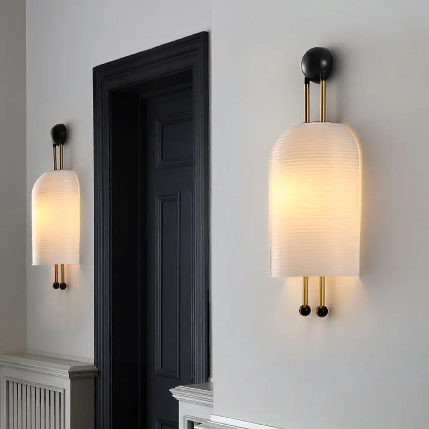 Applique murale LED blanche en verre et métal dimmable — vue 2