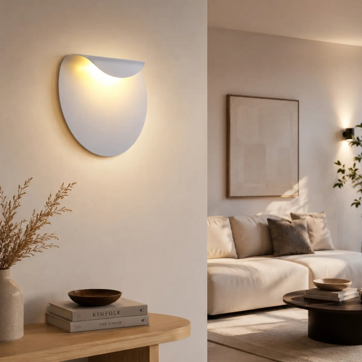 Applique murale LED blanche ronde en métal scandinave — vue 1