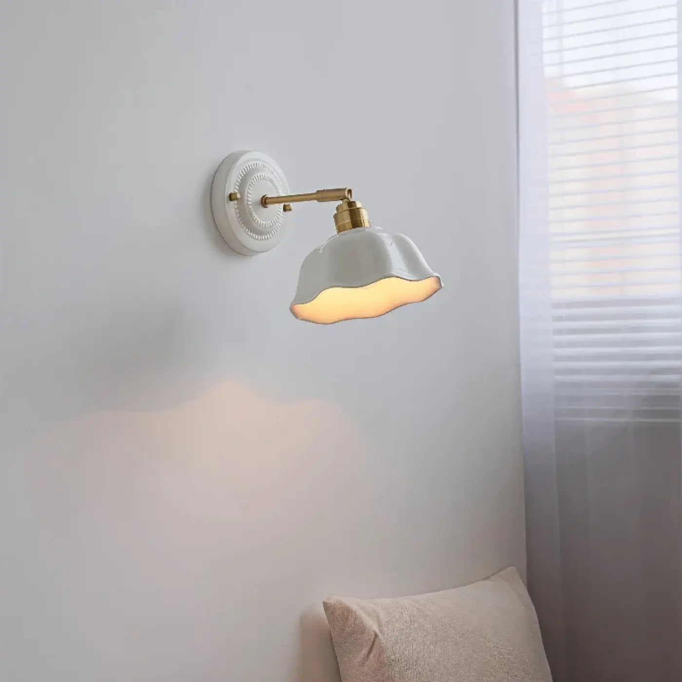Applique murale LED blanche ronde plate minimaliste — vue 1