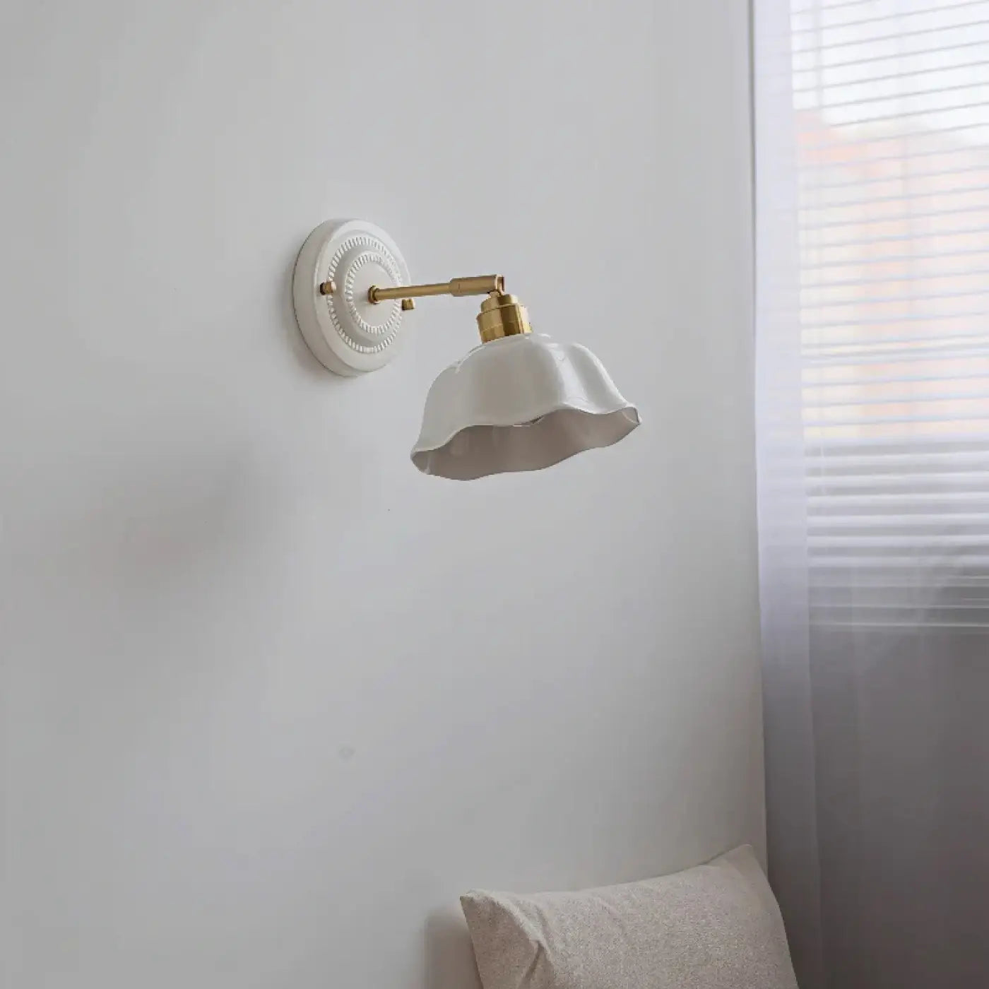 Applique murale LED blanche ronde plate minimaliste — vue 2