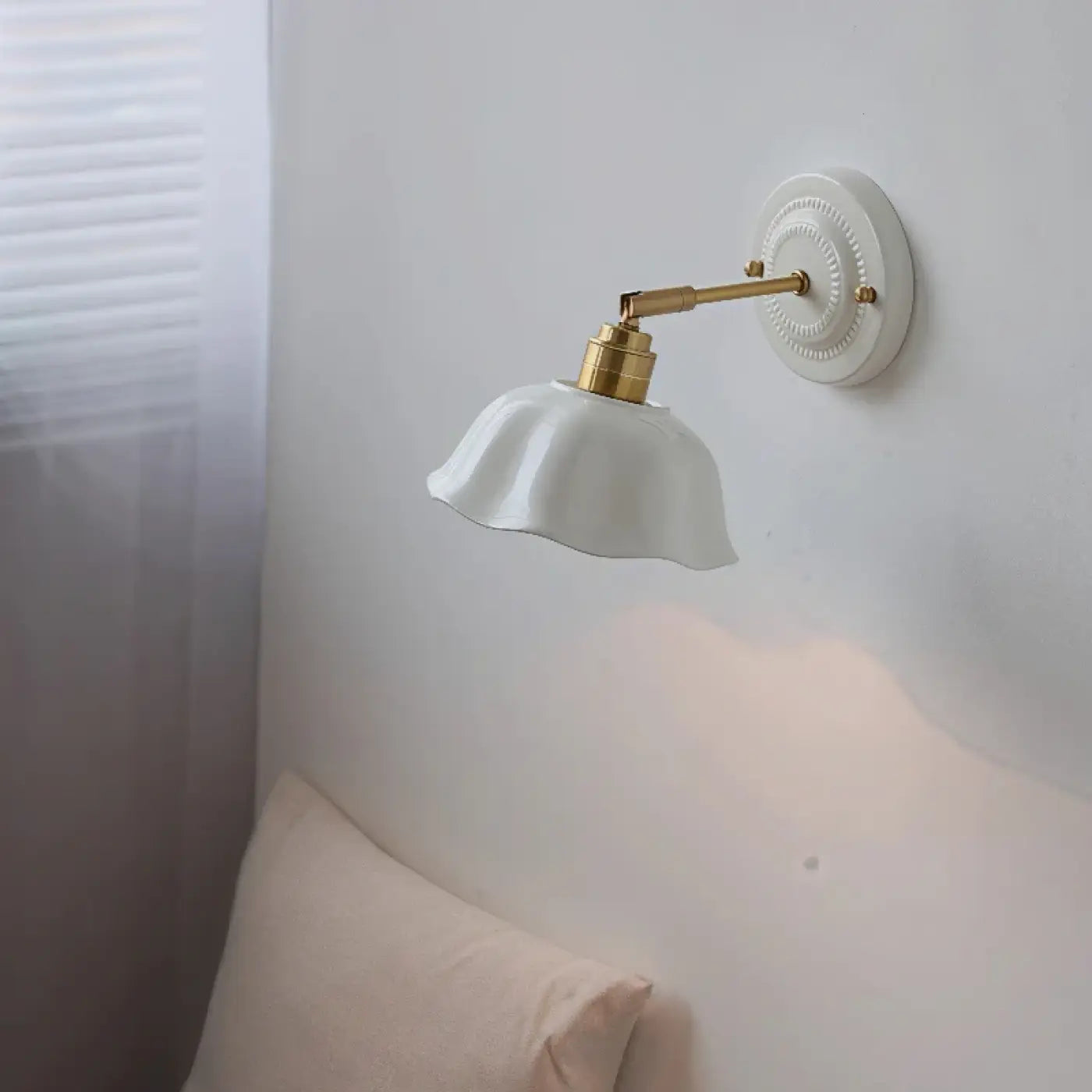 Applique murale LED blanche ronde plate minimaliste — vue 3