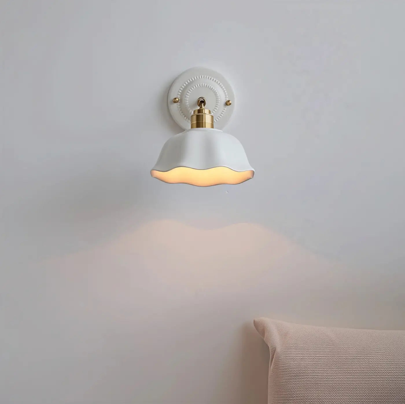 Applique murale LED blanche ronde plate minimaliste — vue 6