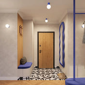 Applique murale LED bleu ultramarine globe opalin — vue 12