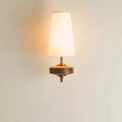 Applique murale LED bois et abat-jour en tissu coloré — vue 3