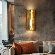 Applique murale LED bois et acrylique scandinave IP65 — vue 1