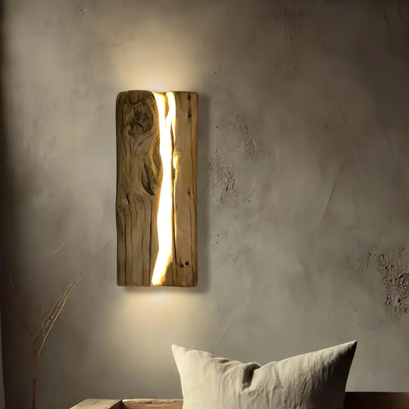 Applique murale LED bois et acrylique scandinave IP65 — vue 2