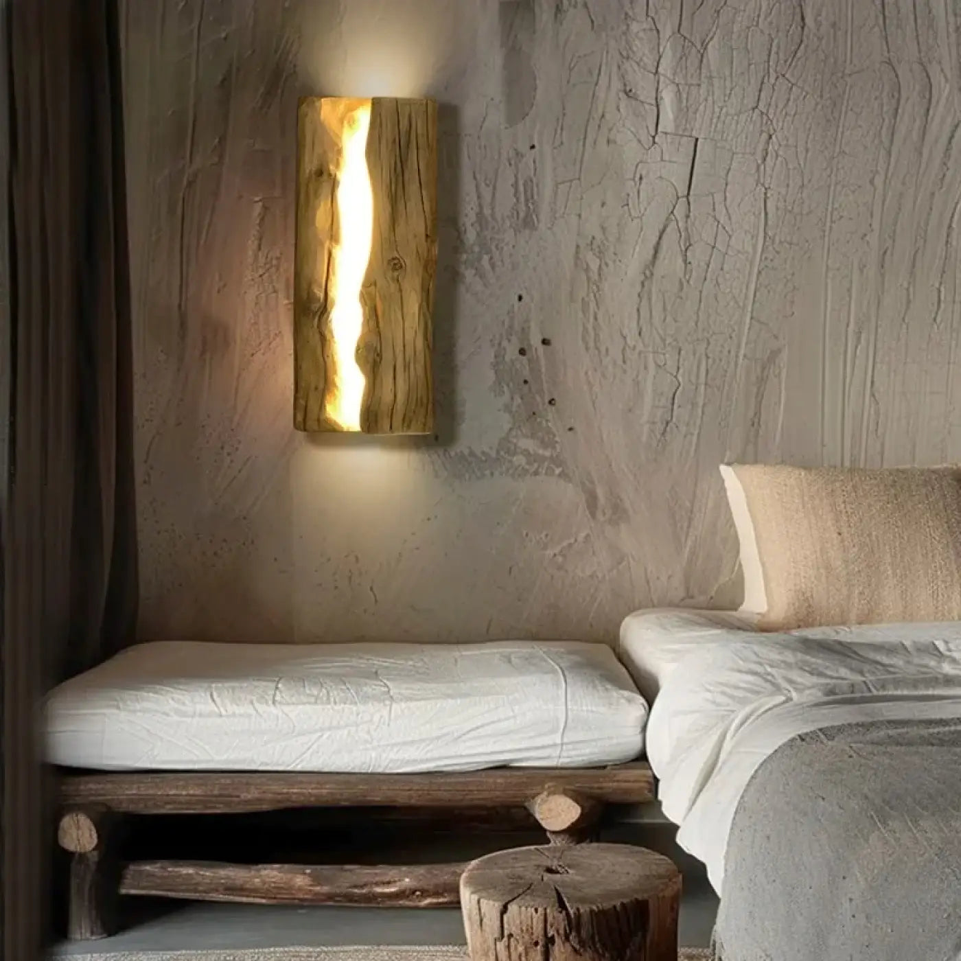 Applique murale LED bois et acrylique scandinave IP65 — vue 3