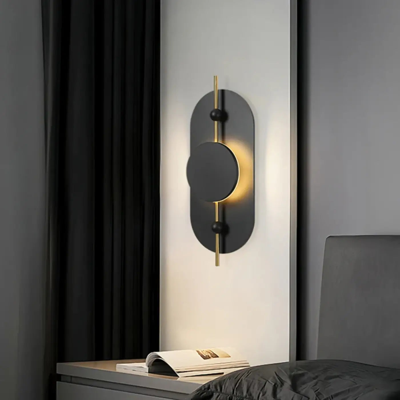 Applique murale LED bois et métal noir à intensité réglable — vue 5