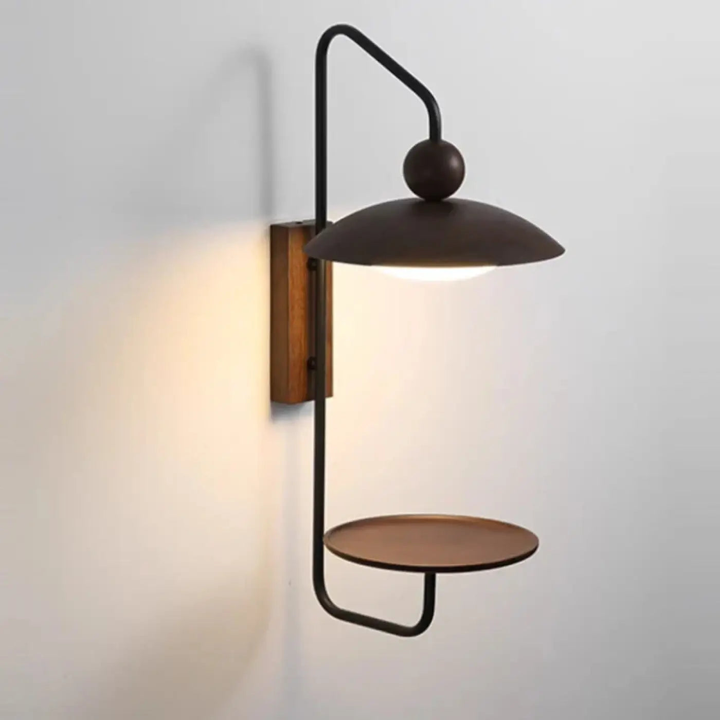 Applique murale LED bois et métal noir style industriel — vue 5