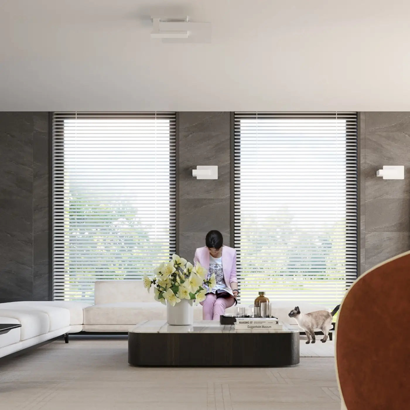 Applique murale LED bois et verre blanche style scandinave — vue 6