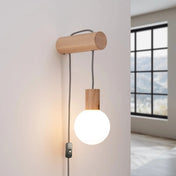 Applique murale LED bois et verre style scandinave — vue 1